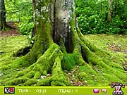 Main screen of the Find the Mantis hidden object game, showing a vibrant outdoor scene where players must spot and click on a hidden mantis, available to play free online.