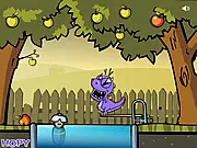 Hopy Boo free online action game thumbnail showing the cute, spherical hero Hopy floating on a platform in a dark, cartoon-style cave level.