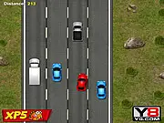 Speedway Race Fun game screenshot – fast sports car weaving through heavy traffic on a highway – free online avoidance game