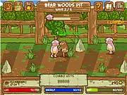Brawler Bear Arena free online game screenshot showing two cartoon bears fighting in a wrestling ring