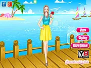 Spectacular Neon Colors Dress Up free online game showing a model wearing a trendy, electric outfit with bright pink and yellow neon colors.