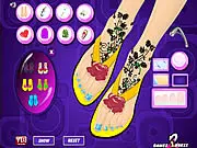 Foot Makeover game, demonstrating pedicure, nail art, and accessories, play free online