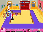 Cake Baking Shop online game interface, serving a cake to a customer, free time management game on PlayArcadeHub, bakery simulator gameplay