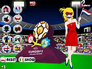 Euro 2012 Soccer Girl Dress Up free online game, choosing outfits and accessories for a football fan
