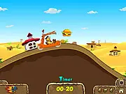 Flintstones Ride free online game screenshot, Fred Flintstone's car, vehicle physics game
