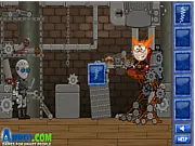 World Of Steampunk game screenshot, steampunk robot character, adventure puzzle game, play free online on PlayArcadeHub