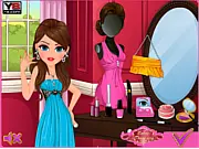 Makeover For Prom game screenshot, girl applying makeup, dress up and fashion game, play free online on PlayArcadeHub
