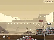 Steamlands Player Pack game screenshot, constructed scrap tank in battle, free online vehicle building and combat game