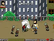 Tramp VS Zombie 3 free online action game screenshot of Mr. Tramp fighting zombies