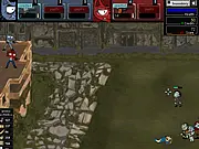 Pothead Zombies 2 Defense free online game showing a player character shooting at plant-themed zombies and an AI buddy fighting alongside