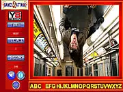 The Amazing Spider-Man Find the Alphabets free online game screenshot of Spider-Man climbing a building with hidden letters