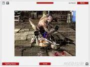 MMA Fighters Jigsaw puzzle game screenshot with fighters in a boxing ring, free to play online on PlayArcadeHub