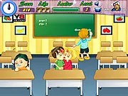 Kiddy Kissing Game free online, secret love game, young couple kissing passionately without getting caught, timing challenge