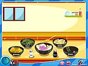 Gameplay screenshot of Chef Anita in the Gobi Manchurian cooking game, showing how to prepare the Indian Chinese dish.