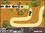 Play Meerkat Mission free online tower defense game, meerkat soldiers blast race cars, defend desert habitat