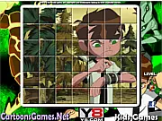 Ben 10 Spin Puzzle free online Cartoon Network rotation tile game
