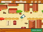 Gameplay screenshot of an Old West vehicle (carriage/wagon) being parked in a cowboy town