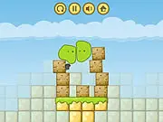 Play Blob and Blocks-Double Quest free online game, physics puzzle game, remove blocks to guide green blob to grass on PlayArcadeHub