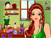 Gameplay screenshot of the free online dress-up game Daily Makeover, showing a fashionable girl ready to be styled with various clothing, makeup, and hair options.