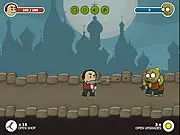Play Nerd vs Zombies Survival free online shooter, defend against waves of vicious zombies in an endless battle for points