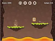 Play The Lava Escape free online, physics puzzle game with launching mechanics, guide a box over lava