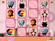 Screenshot of a grid of face-down cards with adorable plush toys for the free online memory game Match the Plush Toys