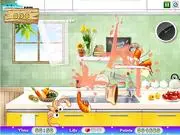 Kitchen Cut Fruits online slicing game with floating fruit and knife blade, play free on PlayArcadeHub