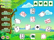 Screenshot of the Flower Solitaire game showing cards stacked on the tableau and foundations | Play classic free card game online