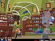 Anime girl standing in a locked high-tech laboratory, surrounded by computers and beakers, in the point-and-click game Anime Lab Escape.