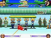 Screenshot of two anime-style characters fighting in the free online game One Peace Ultimate Battle
