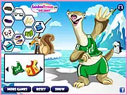 A smiling, goofy ice sloth wearing funny clothes and accessories in a cartoon style. Play Clueless Ice Sloth dress up game free online.
