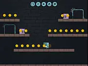 Greedy Robot online free game screenshot, retro arcade, stealing gold coins from castle, robot avoiding traps and guards