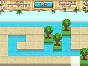 Flooded Village Online puzzle game screenshot – guide the water to irrigate crops and protect villagers