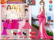 Hot Pink Style dress-up game featuring a girl in various vibrant pink fashion outfits