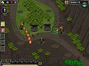 Monster Bastion free online tower defense game screenshot showing monster units fighting an army of human soldiers
