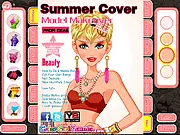 Summer Cover Model Makeover game, free online dress-up, model doing makeup, girl fashion stylist game