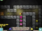 Ninja Miner online game screenshot showing a pixel art ninja character collecting a gem in a dangerous cave level