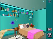 Screenshot of Cottage Room Escape game showing a cozy, cluttered room interior with clickable items like furniture and paintings.
