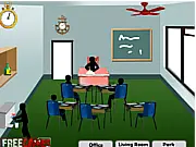 Stickman Death Classroom free online point-and-click puzzle game killing stickman in school