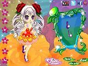 Cute Flower Elf Dress Up gameplay screenshot showing the elf character and her magical wardrobe – Play Free Fashion Game