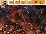 Screenshot from Fantasy Warriors G2R online game showing a medieval fantasy scene with a warrior, with a list of hidden objects the player needs to find.