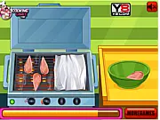 Grilled Bruschetta Chicken cooking game, screenshot of preparing chicken and topping with fresh bruschetta mix, free online recipe game