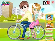 Bicycle Trip With Love free online dress-up game showing a girl getting ready for a romantic bike trip date