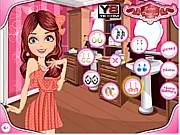 Poor Little Rich Girl Makeover free online game screen showing Emma in a trendy dress and stylish hairstyle after her complete transformation