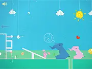 Paper Rabbit Fortune Hunter game screenshot, cute rabbit character in a papercraft world, free online adventure game, collecting fortune