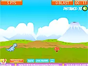 Deeno Run Adventure game screenshot, Deeno the dinosaur running and jumping to collect mushrooms, free online endless runner game