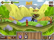 Free Ninja and Blind Girl 2 online defense game, upgrade 4 companions with spells and weapons, fight King Panda