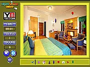 Pleasant Deluxe Hidden Objects free online game screenshot showing a luxurious room scene with a hidden object list