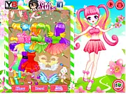 Manga Fairy Dress Up free online game featuring a beautiful cartoon anime fairy character and a selection of magical clothes and wings
