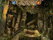 Screenshot of Lost Inca Prophecy Match 3 game board with colorful exotic icons, including Incan masks and ancient gems, set against a jungle background